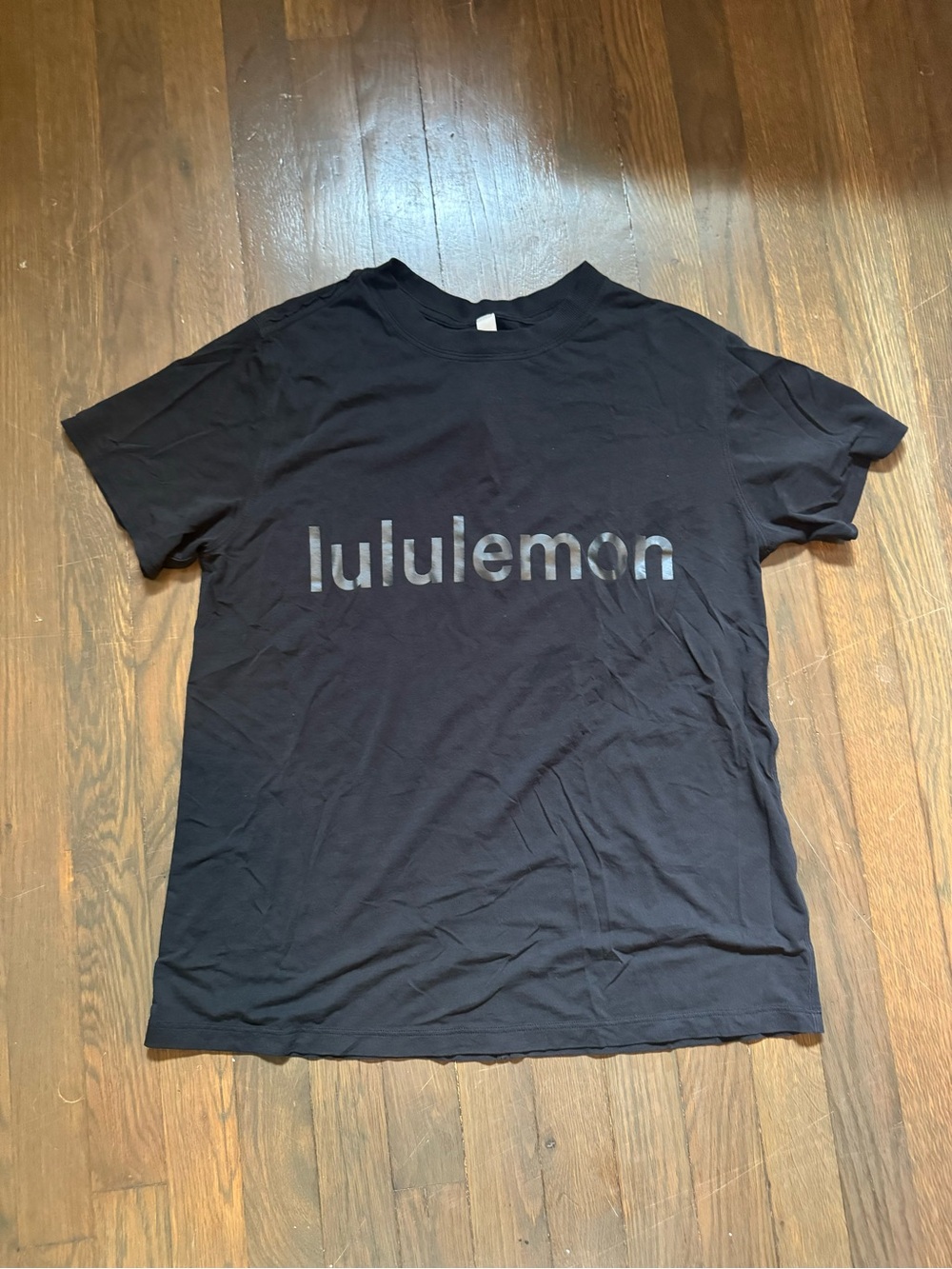 lululemon athletica Black Logo Crew Cotton Tee